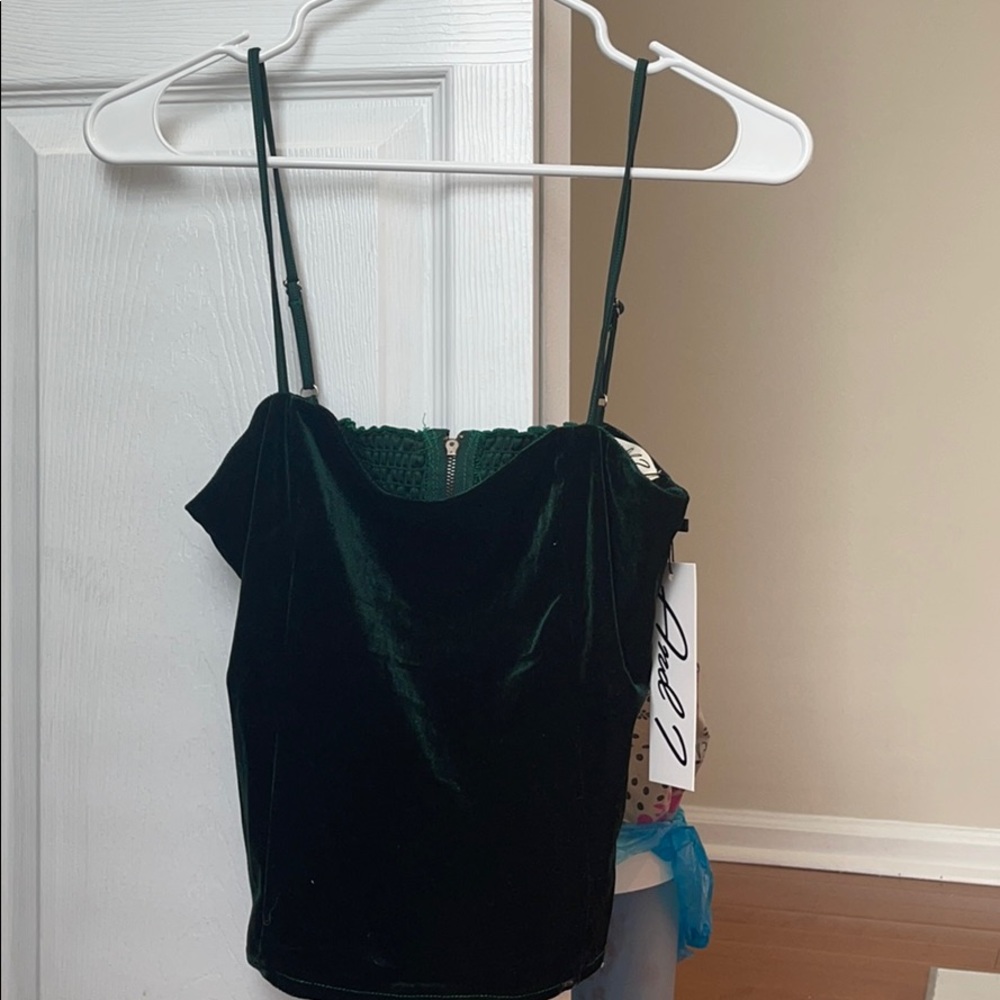 Green Velvet Tank Top